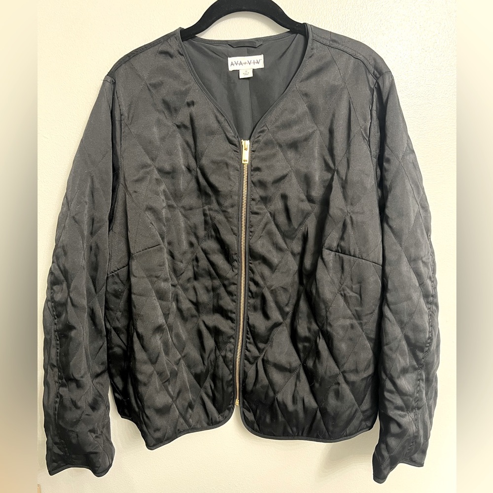 Ava & Viv Black Dress Jacket with Gold Zipper